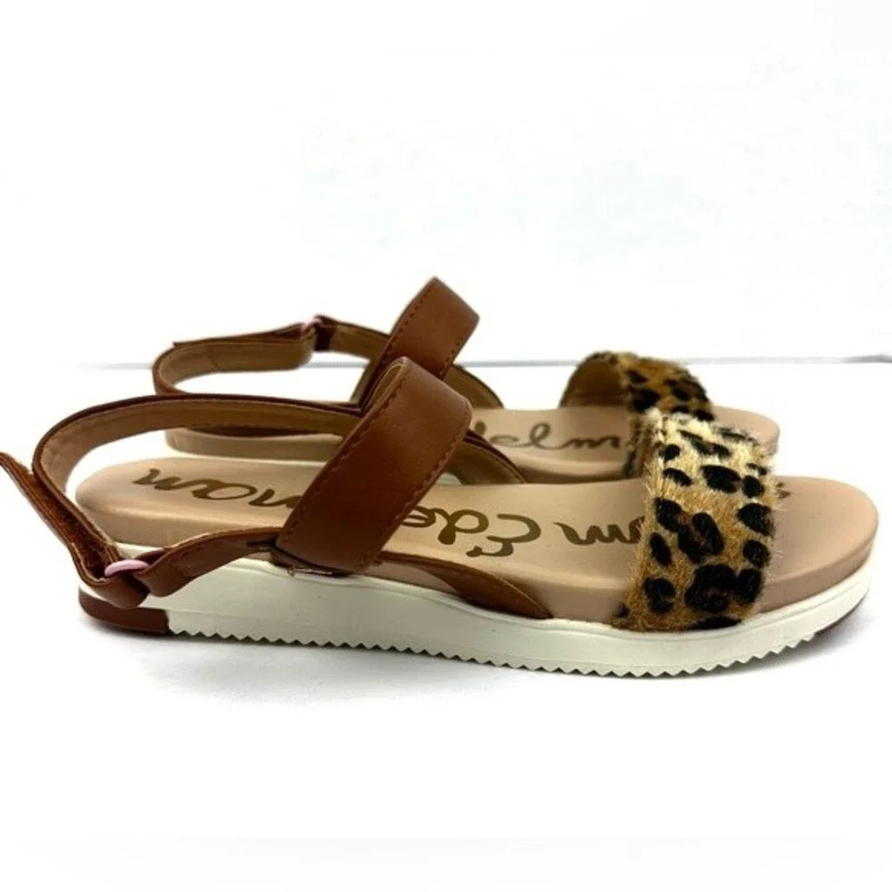 NWOT Sam Edelman Audrea Dionne Sandal Girls Sz 4 Leopard/Brown Strappy Sandal